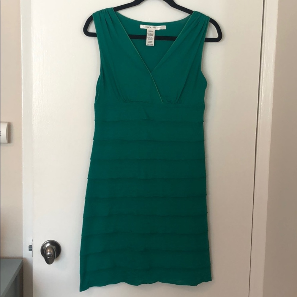 Max Studio emerald green dress knee length